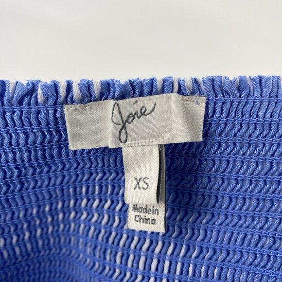 JOIE Eberta Dress Hi Low Blue White Striped Ruffle Hem Womens XS - Picture 9 of 10